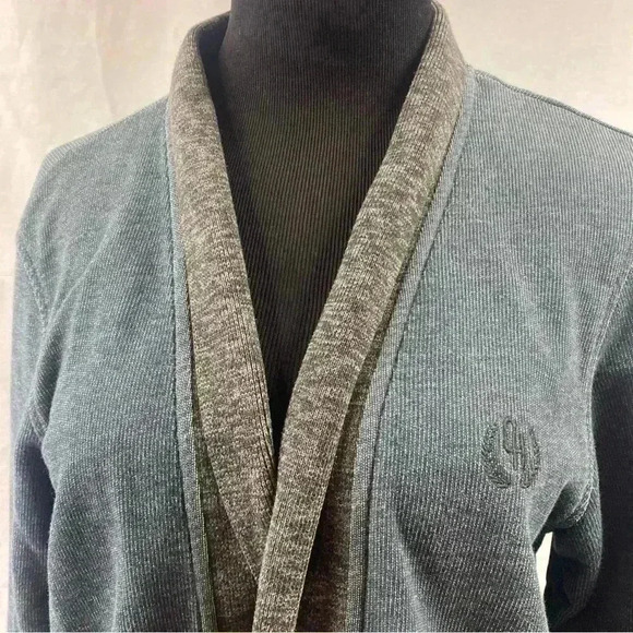 Chevignon Sweater Cardigan Blue &  Gray Winter Button Grey Warm Medium Jacket - Picture 6 of 9
